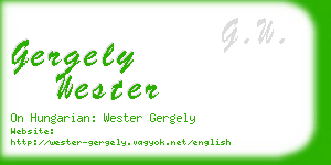 gergely wester business card